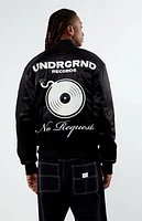Pacsun Underground Records Satin Bomber Jacket