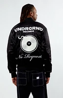 PacSun Underground Records Satin Bomber Jacket