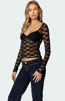 Edikted Mykonos Sheer Lace Top