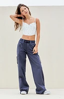 PacSun Navy Low Rise Baggy Flare Pants