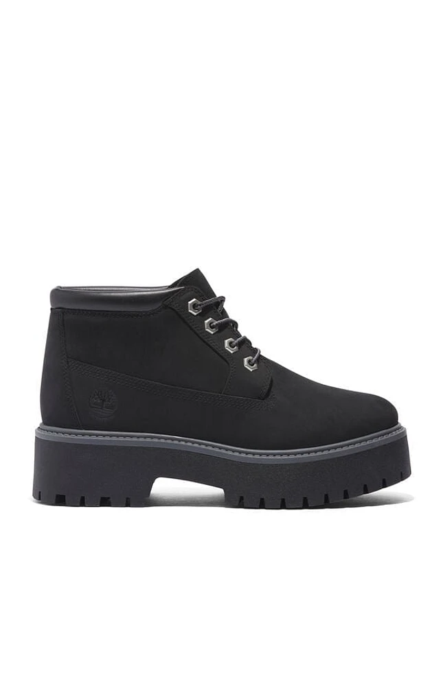 Timberland Women's Black Stone Street Mid Lace-Up Waterproof Boots