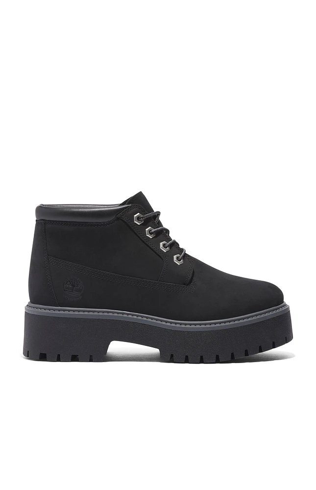 Timberland Women's Black Stone Street Mid Lace-Up Waterproof Boots