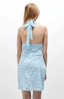 Daisy Street Blue Halter Neck Mini Dress