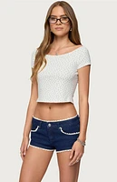 Edikted Perry Floral Boat Neck Top