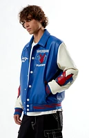 True Religion x Playboy Faux Leather Varsity Jacket