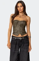 Edikted Maysen Faux Leather Corset