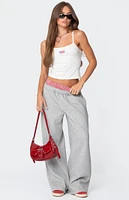 Edikted Gingham Boxer Detail Sweatpants