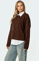 Edikted Cass Oversized Textured Knit Sweater