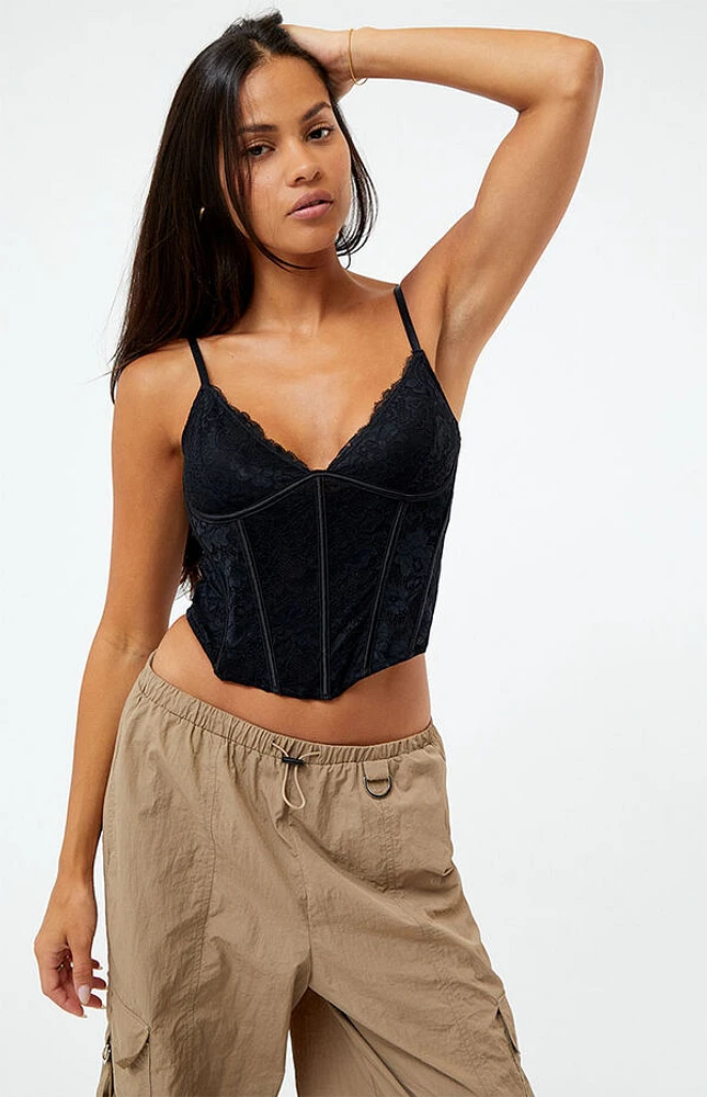 Midnight Lover Lace Corset Top