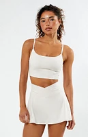 PAC 1980 WHISPER Active Ivory Crossover Front Mini Skirt