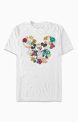 Floral Mickey & Minnie Mouse T-Shirt