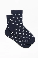 John Galt Navy Heart Quarter Socks