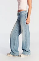 PacSun Casey Button Low Rise Baggy Jeans Medium Indigo