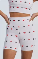 Beach Riot Queen of Hearts Biker Shorts