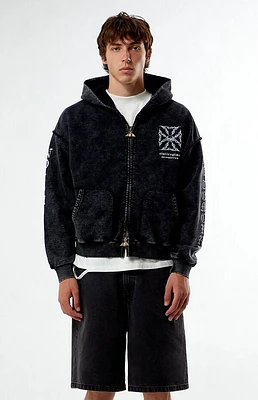 No Tomorrow x Civil Active Iron Skull Full Zip Cropped Hoodie