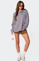 Edikted Stripey Oversized Collared Shirt