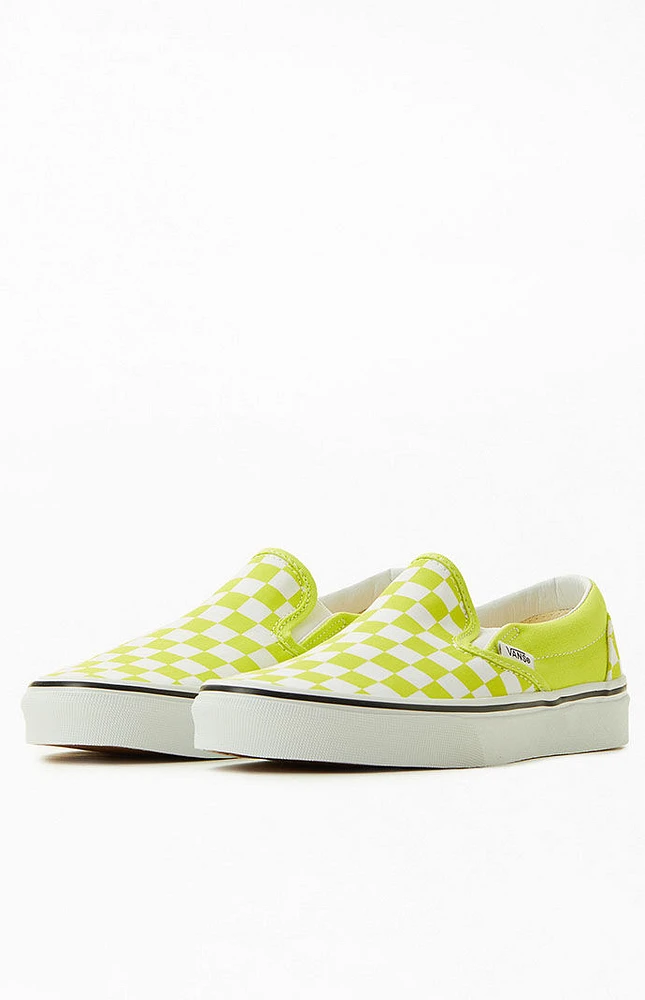 Vans Yellow Classic Checkerboard Slip-On Sneakers