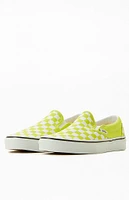 Vans Yellow Classic Checkerboard Slip-On Sneakers