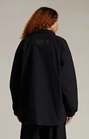 Fear of God Essentials Overdye Black Denim Filled Shirt Jacket