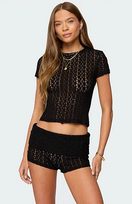 Edikted Rye Sheer Textured T-Shirt