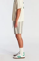 PacSun Green Striped Textured Volley Shorts
