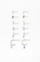 LA Hearts 6 Pack Star Earrings