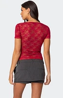 Edikted Roxana Sheer Lace Top