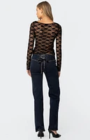 Edikted Mykonos Sheer Lace Top