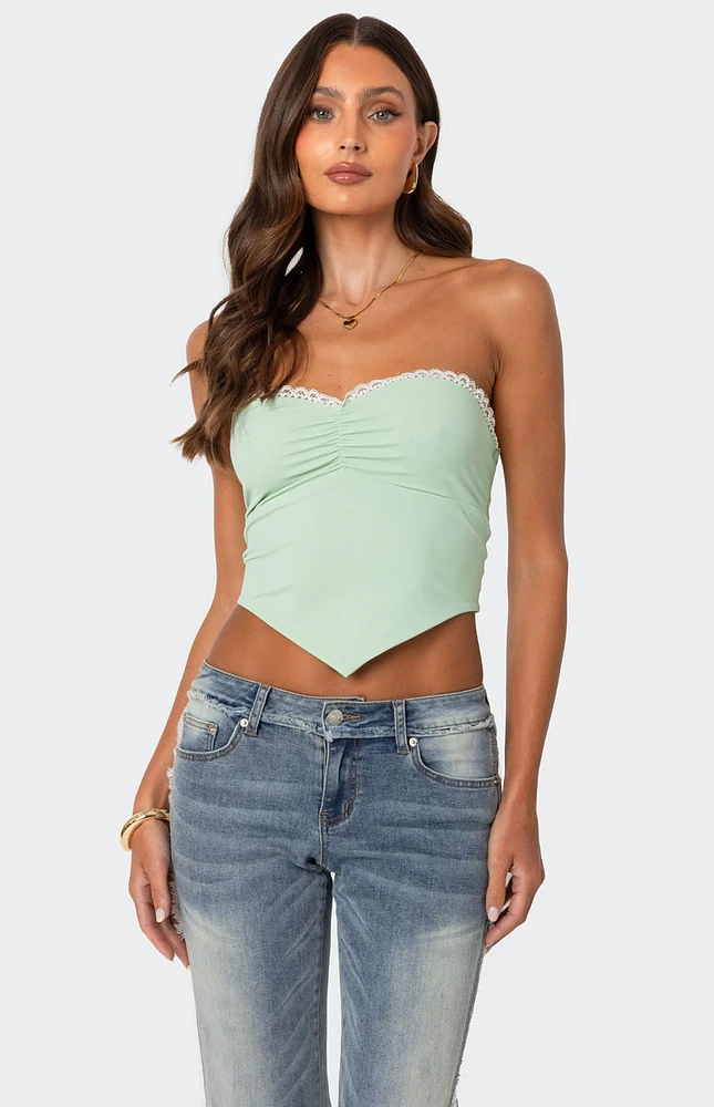 Edikted Cinched Strapless Triangle Top