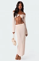 Edikted Celeste Low Rise Strap Maxi Skirt