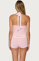 Edikted Lovina Textured Striped Halter Top