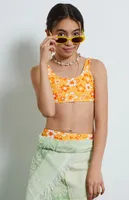 PacSun Kids Orange Floral Bikini Top & Bottom Set