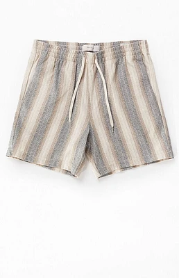 Pacsun Green Striped Textured Volley Shorts
