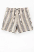 PacSun Green Striped Textured Volley Shorts