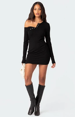 Edikted Soleste Ribbed Mini Dress