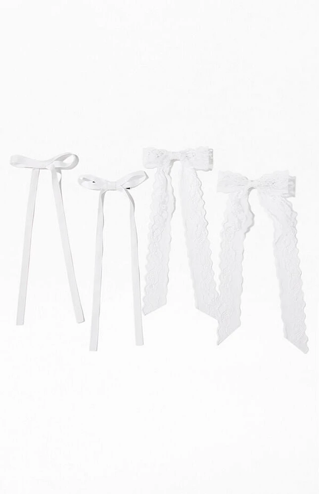 LA Hearts 4 Pack Lace & Grosgrain Barrettes