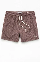 PacSun Bailey Brown Pinstripe 5" Swim Trunks