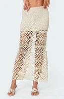 Edikted Ida Back Slit Crochet Maxi Skirt