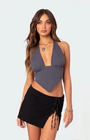 Edikted Open Back Triangle Halter Top