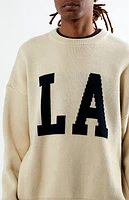 Pacsun Cream Los Angeles Crew Neck Sweater