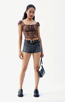 PacSun Black '70s Cutoff Micro Denim Shorts