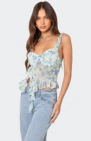 Edikted Cascade Ruffled Bra Top