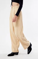 Beige High Waisted Trousers