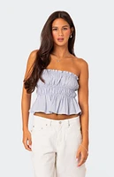 Edikted Katherine Linen Scrunch Tube Top