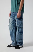 Pacsun Dark Indigo Baggy Barrel Cargo Jeans