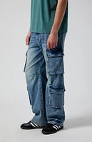 PacSun Dark Indigo Baggy Barrel Cargo Jeans