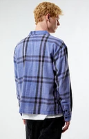 Pacsun Blue Washed Cropped Flannel Shirt