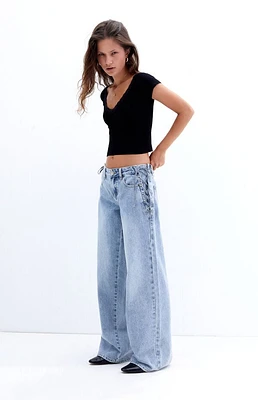 Pacsun Casey Bow Low Rise Baggy Jeans