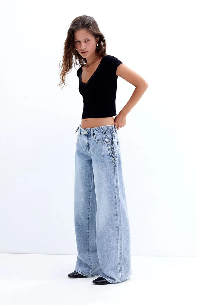 PacSun Casey Bow Low Rise Baggy Jeans