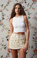 x PacSun Floral High Waisted Asymmetrical Mini Skirt